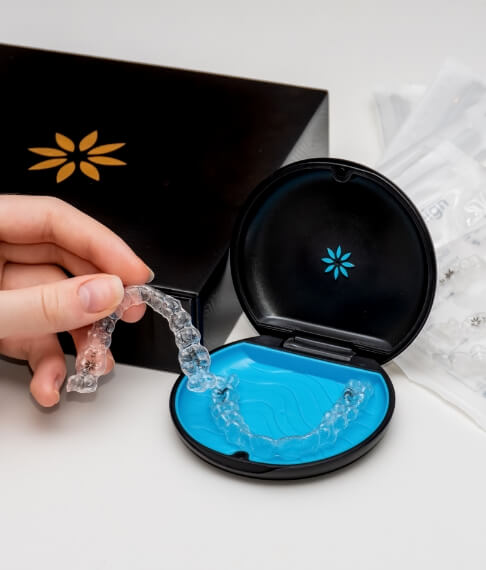 Invisalign trays in carrying