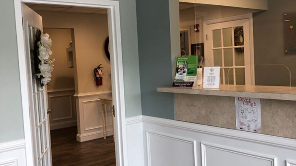 Doorway leading into dental treatment area